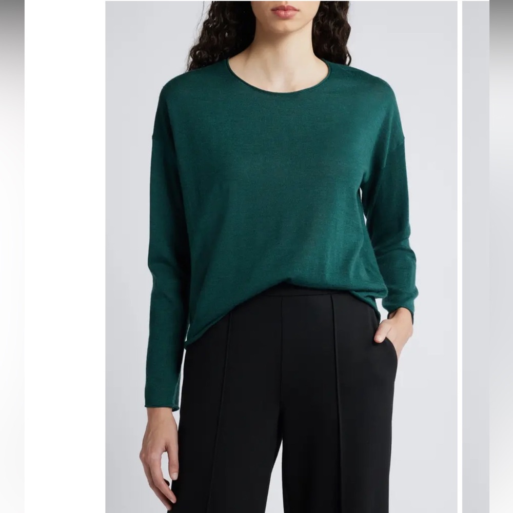 NWT Eileen Fisher Fine Merino Box-Top in Regenerative Wool